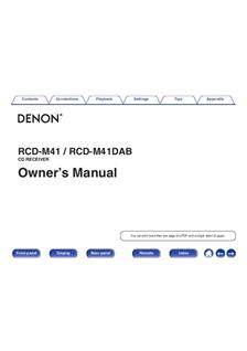 Denon RCD M41 manual. Camera Instructions.
